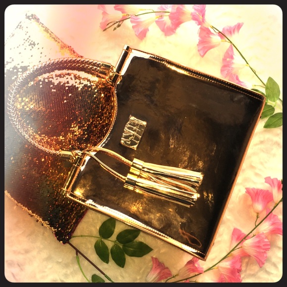 👜🌹🤩bebe Metallic Natalia Rose Pink Handbag $129 - Picture 8 of 8